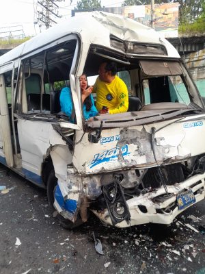 WOMAN TRAPPED IN MICROBUS CRASH